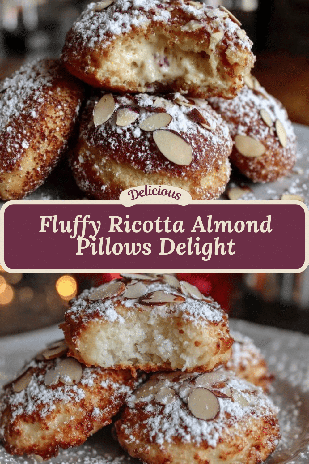 creamy ricotta almond pillows recipe